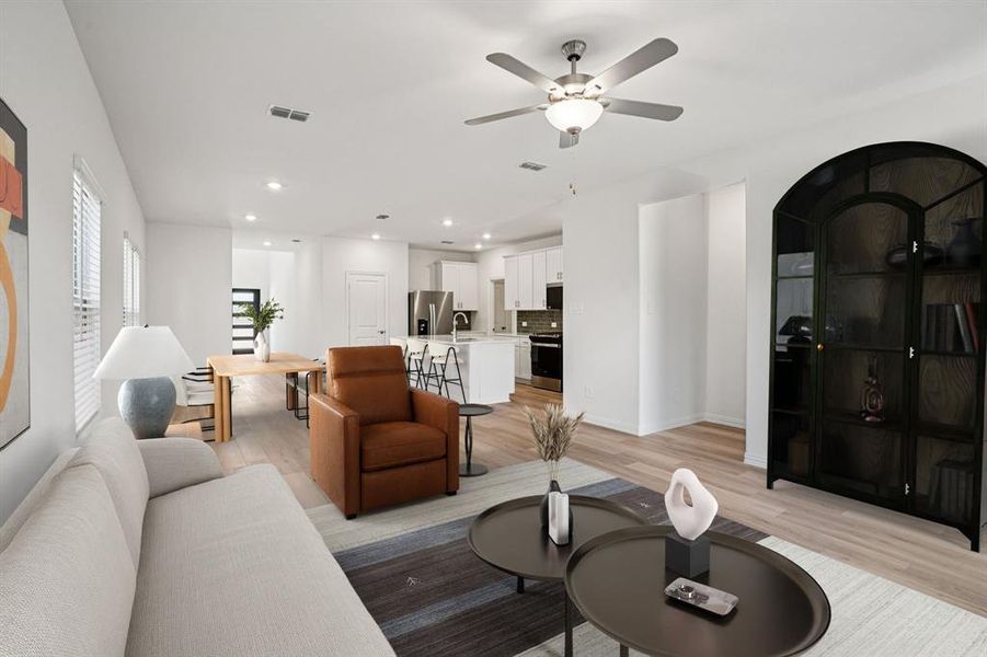 Furnished interior view inside a new home in Southridge - Spring Series, McKinney (Image 7). Furnished interior view inside a new home in Southridge - Spring Series, McKinney (Image 7).