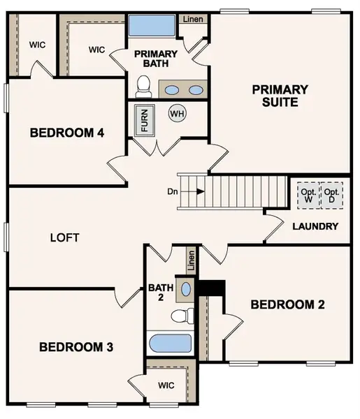 2D floor plan layout of this home in Woodford, Thomasville, NC (Image 3).