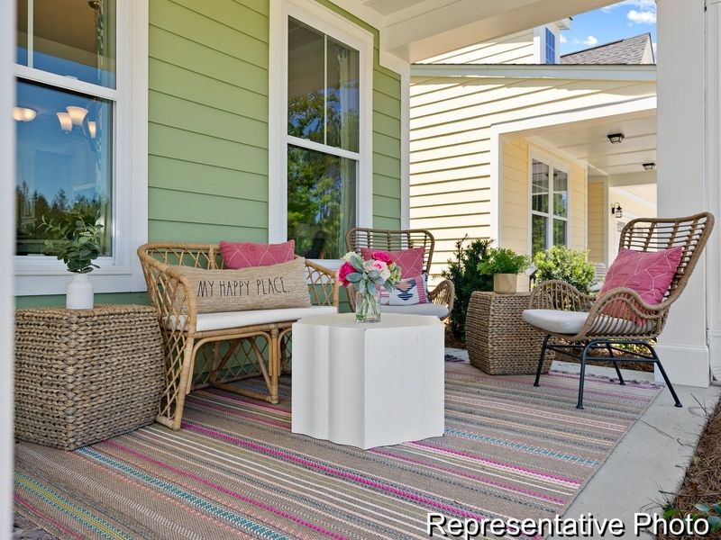 Exterior details and patio area of a home in Homecoming, Ravenel (Image 2). Exterior details and patio area of a home in Homecoming, Ravenel (Image 2).