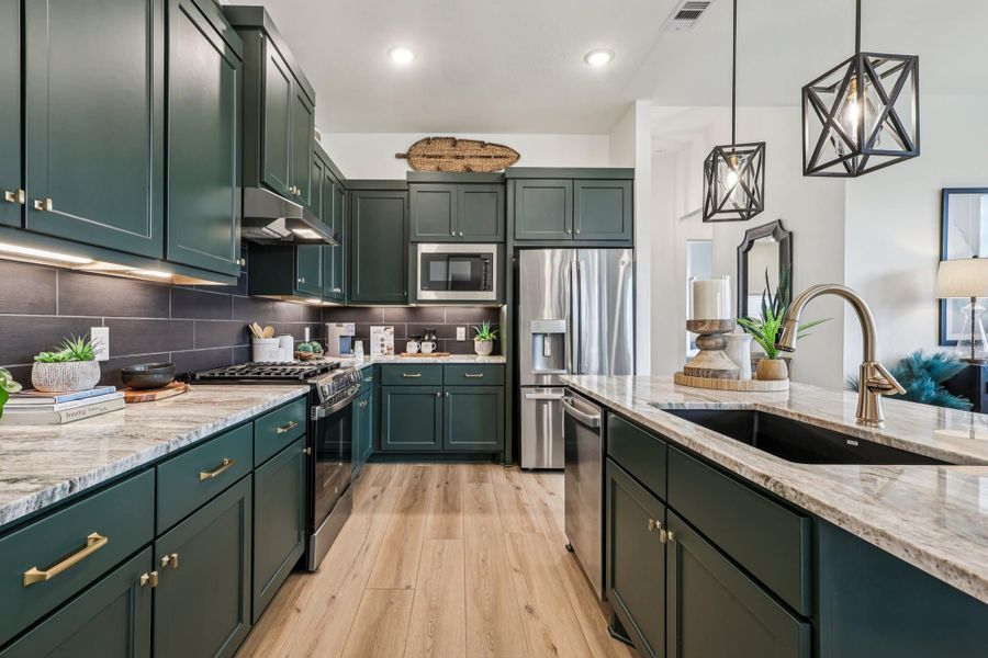 Representative furnished interior of a home built from the Orlando by Chesmar Homes in Wood Leaf Reserve, Tomball (Image 7).