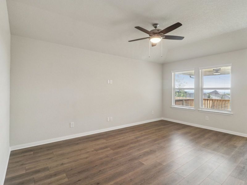 Dining room in the Callaghan floorplan at a Meritage Homes community.