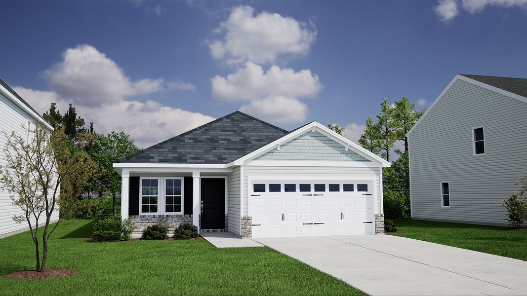 Representative exterior photo of a completed home built from the Brunswick - Genesis Value Collection by Mungo Homes in Clairmont, Charlotte, NC (Image 18).