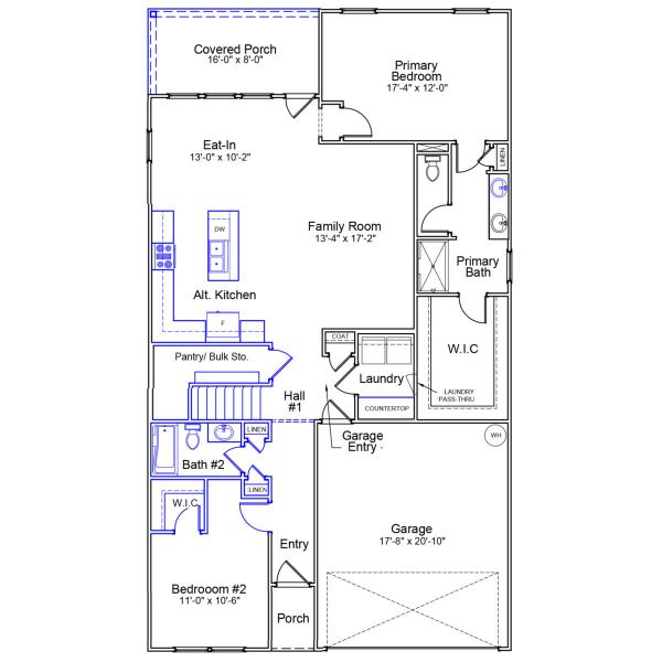 2D floor plan layout of this home in Fieldstone, Lexington, NC (Image 5).