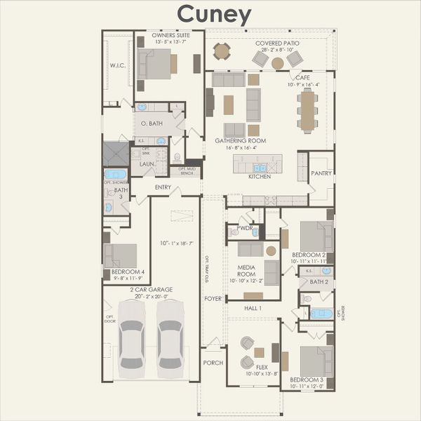 2D floor plan layout for the Cuney by Pulte Homes in Blue Creek Trails, Richmond, TX (Image 3). 2D floor plan layout for the Cuney by Pulte Homes in Blue Creek Trails, Richmond, TX (Image 3).