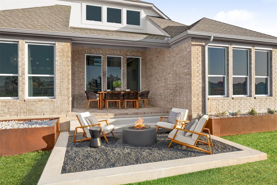 Rear Covered Patio and Back of Home