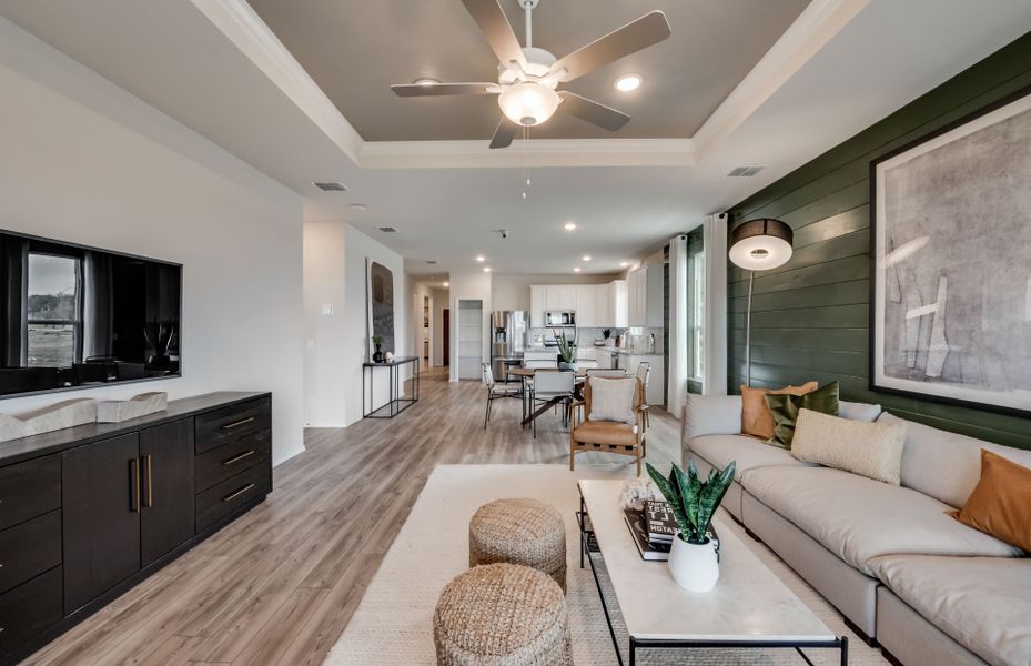 Representative furnished interior of a home built from the Eastgate by Centex in Cottonwood Creek, Howe (Image 12).