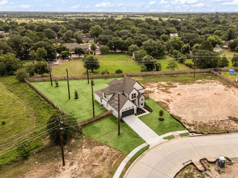 Another top-down aerial angle on the lot boundary, offering a different perspective on the property's shape and orientation on the street. Another top-down aerial angle on the lot boundary, offering a different perspective on the property's shape and orientation on the street.