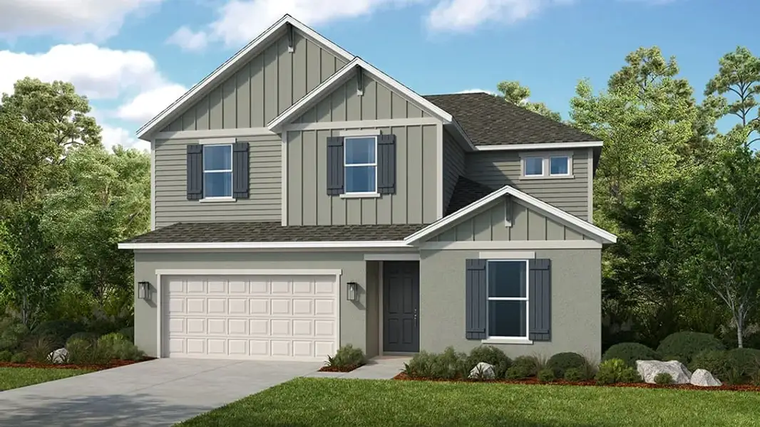 Representative exterior photo of a completed home built from the Monterey by Taylor Morrison in Azure at Solaeris, Port St. Lucie, FL (Image 19).