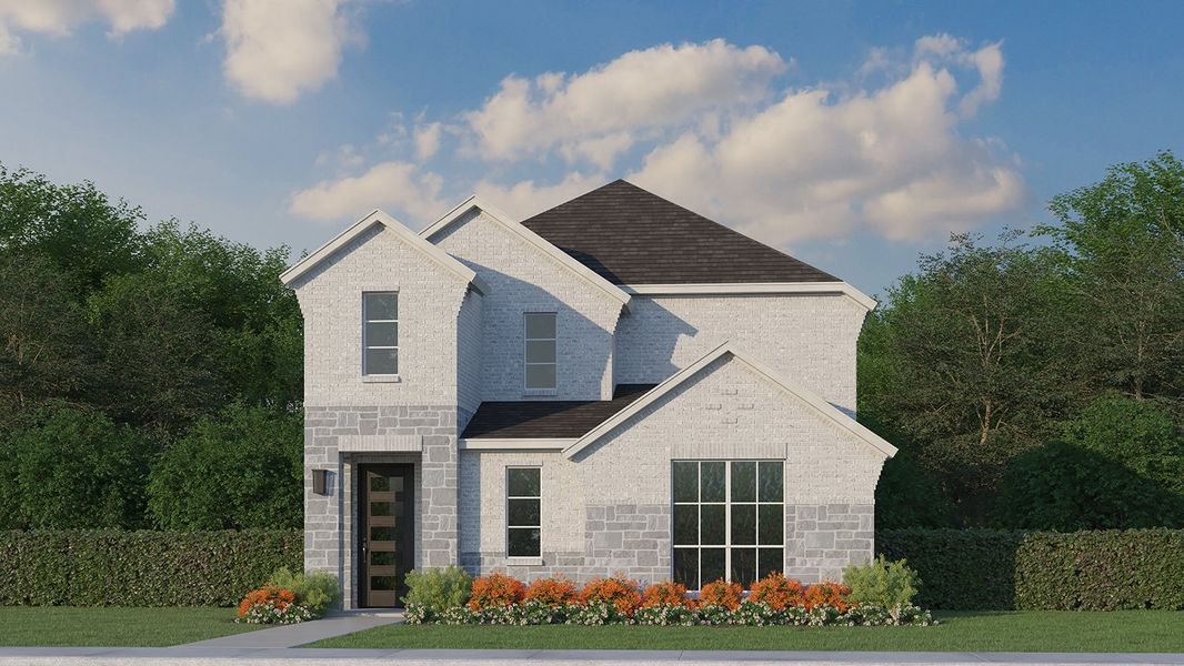 Plan 1453 Elevation B w/ Stone Plan 1453 Elevation B w/ Stone