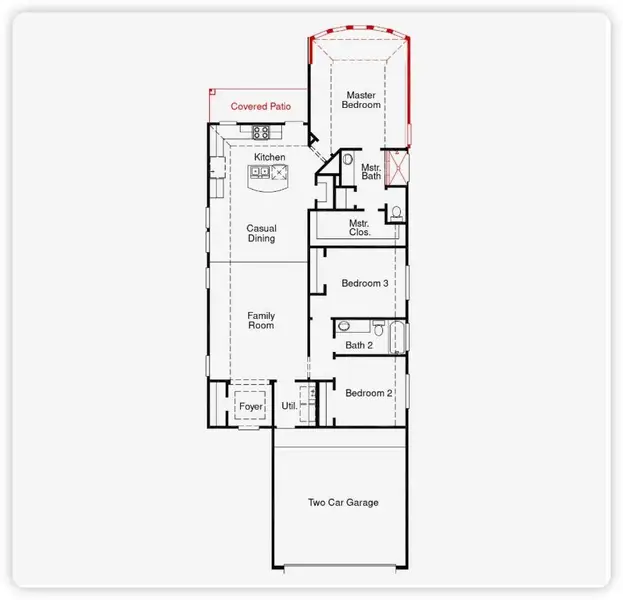 2D floor plan layout of this home in The Trails, New Caney, TX (Image 2).