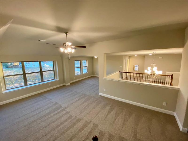 Huge gameroom with ceiling fan