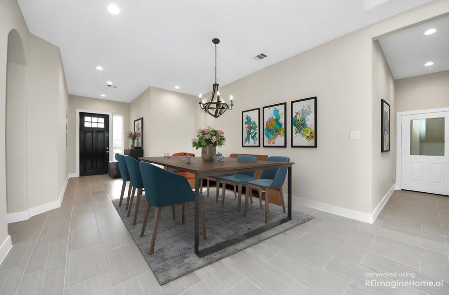 Dining area -virtually staged . Dining area -virtually staged .