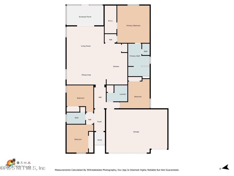 2D floor plan layout of this home in Flagler Estates, Hastings, FL (Image 3).