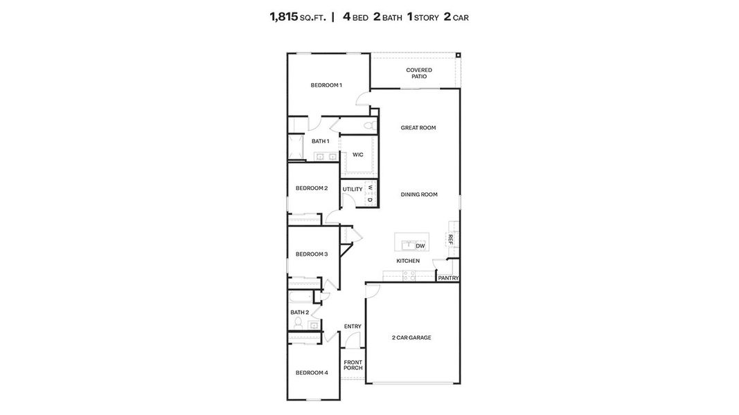 2D floor plan layout of this home in Saguaro Bloom, Marana, AZ (Image 3).