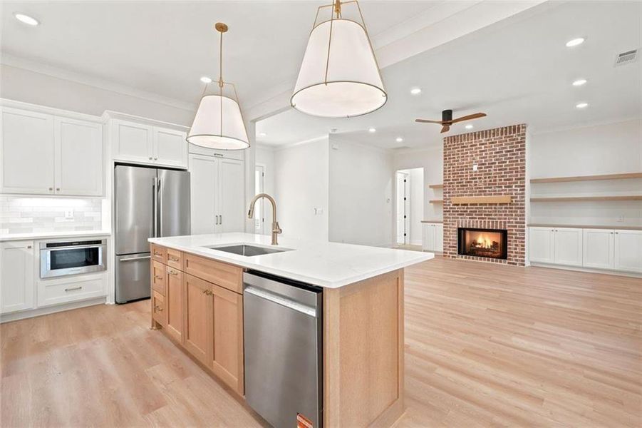Furnished interior view inside a new home in , White (Image 18). Furnished interior view inside a new home in , White (Image 18).