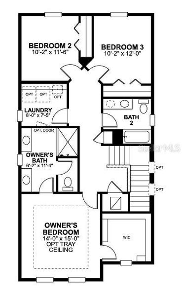 2D floor plan layout of this home in Center Lake on the Park, St. Cloud, FL (Image 3).