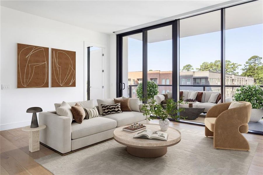 Furnished interior view inside a new home in The Dillon Buckhead, Atlanta (Image 10).