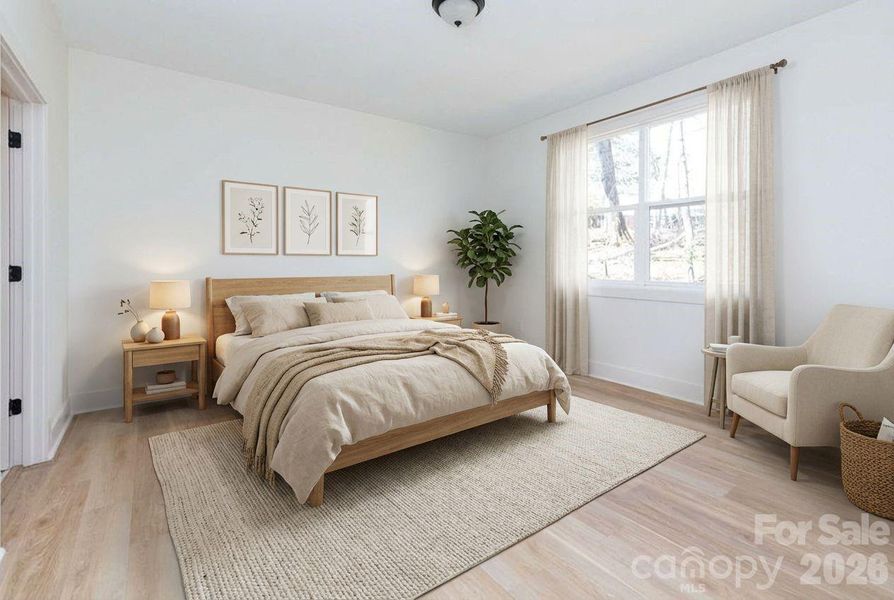 Virtually Staged Main Bedroom