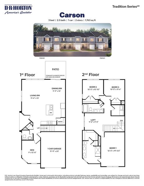 2D floor plan layout of this home in The Grove at Glennview, Kernersville, NC (Image 4).