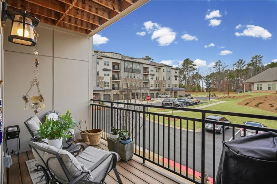 Exterior details and patio area of a home in Gatherings® at Herrington, Cumming (Image 24).