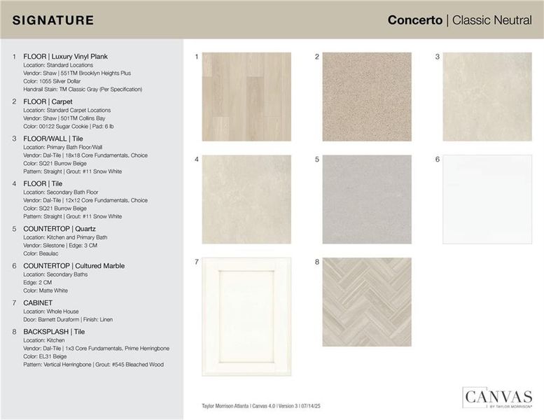 Sample of building materials used in homes in Oakmead, Buford (Image 29).