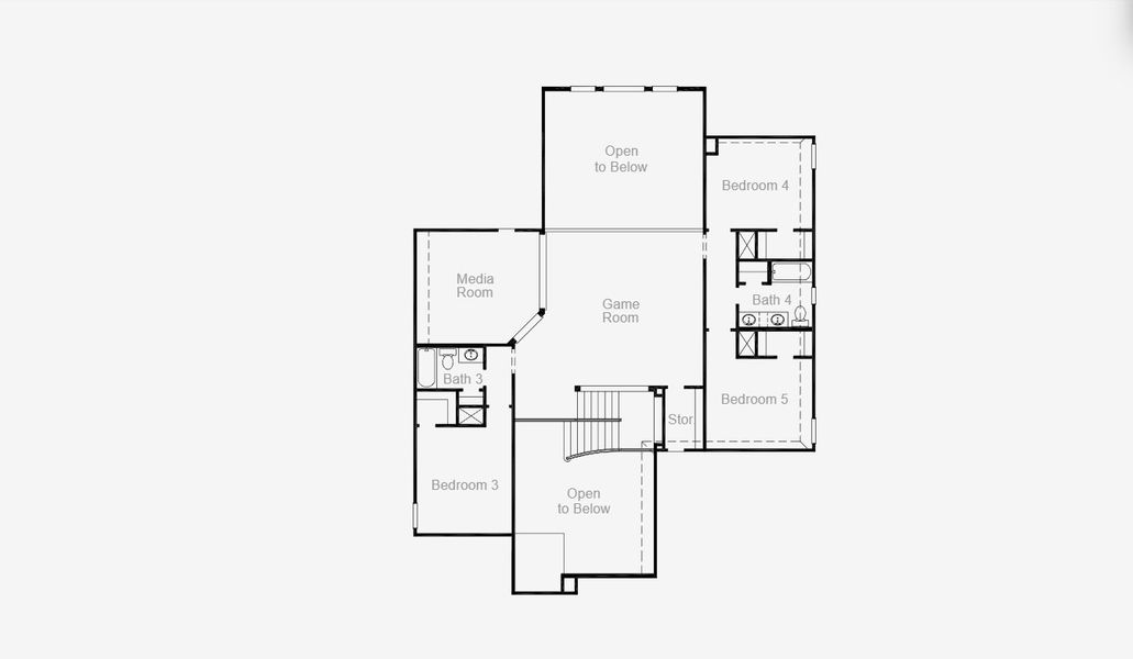 2D floor plan layout for the Dayton by Coventry Homes in Dominion of Pleasant Valley 60', Wylie, TX (Image 4).