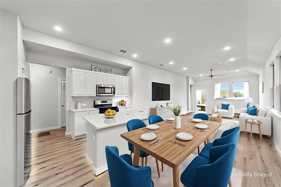 Bright open kitchen with dining area Bright open kitchen with dining area