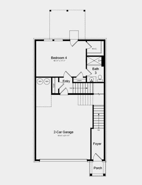 2D floor plan layout of this home in Auburn Glen, Dacula, GA (Image 3).