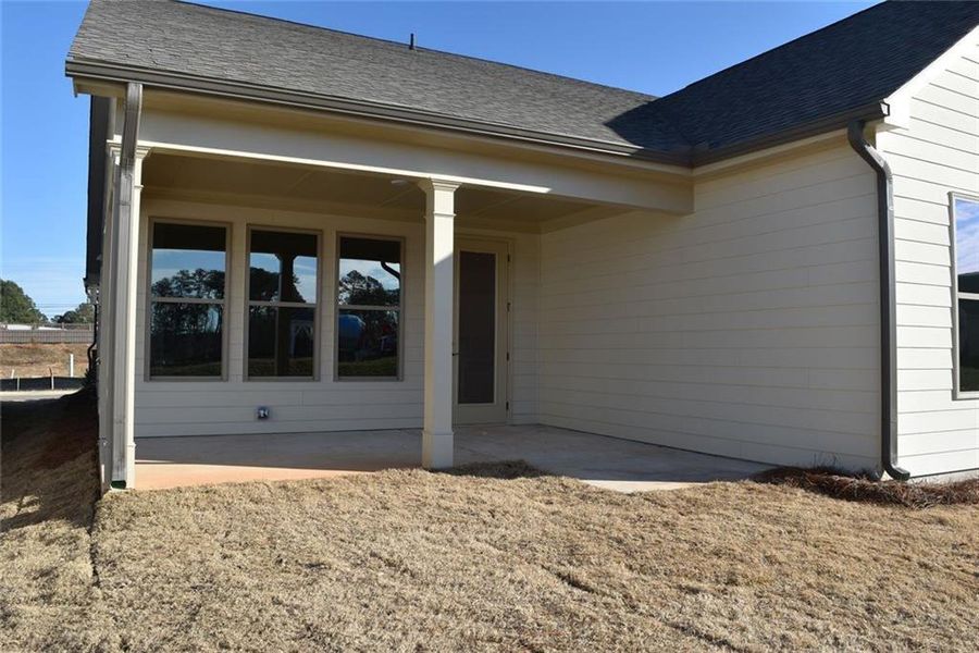 Exterior details and patio area of a home in Soleil Summit Chase, Snellville (Image 17). Exterior details and patio area of a home in Soleil Summit Chase, Snellville (Image 17).