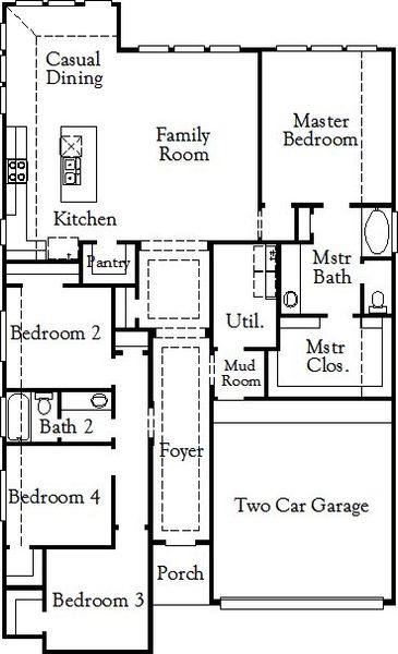 2D floor plan layout of this home in Escondido, Magnolia, TX (Image 3).
