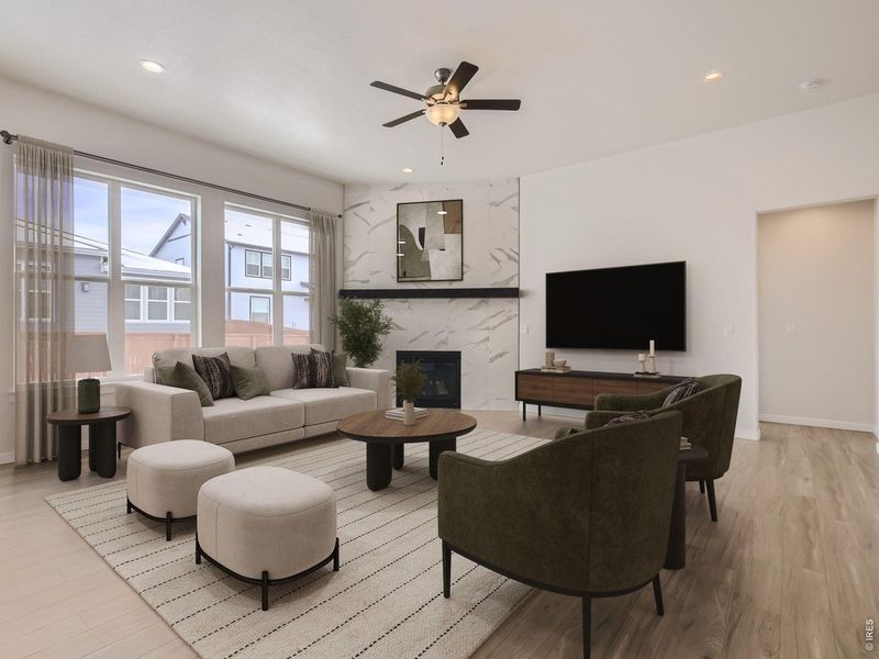 Furnished interior view inside a new home in RainDance, Windsor (Image 15).