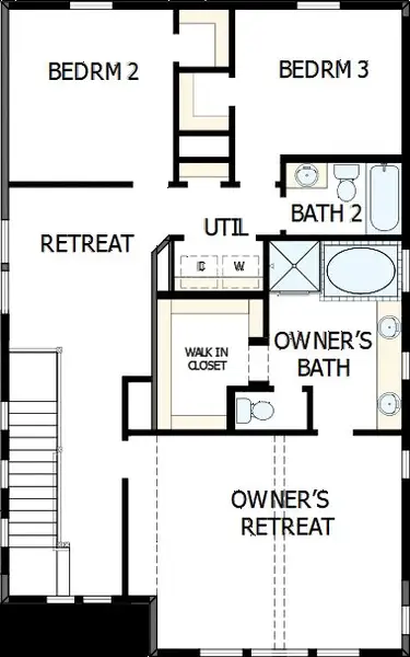 2D floor plan layout of this home in Easton Park – Nelson Village - Haven Series, Austin, TX (Image 3).