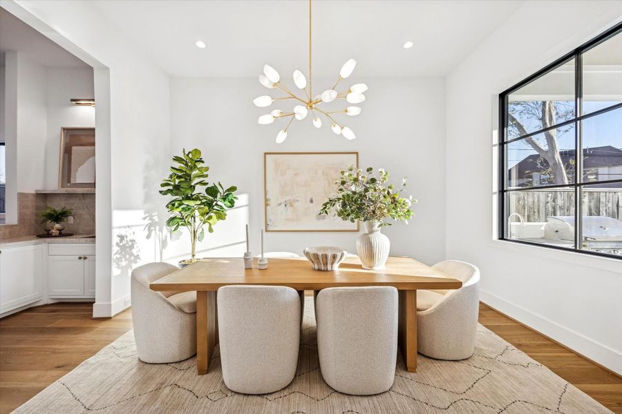 Dining space is positioned between the kitchen and outdoor living areas, creating an easy flow for both everyday meals and larger gatherings. Generous proportions and natural light allow the room to comfortably accommodate hosting without feeling formal or closed off. **Previous build by Arch Angelo** Dining space is positioned between the kitchen and outdoor living areas, creating an easy flow for both everyday meals and larger gatherings. Generous proportions and natural light allow the room to comfortably accommodate hosting without feeling formal or closed off. **Previous build by Arch Angelo**