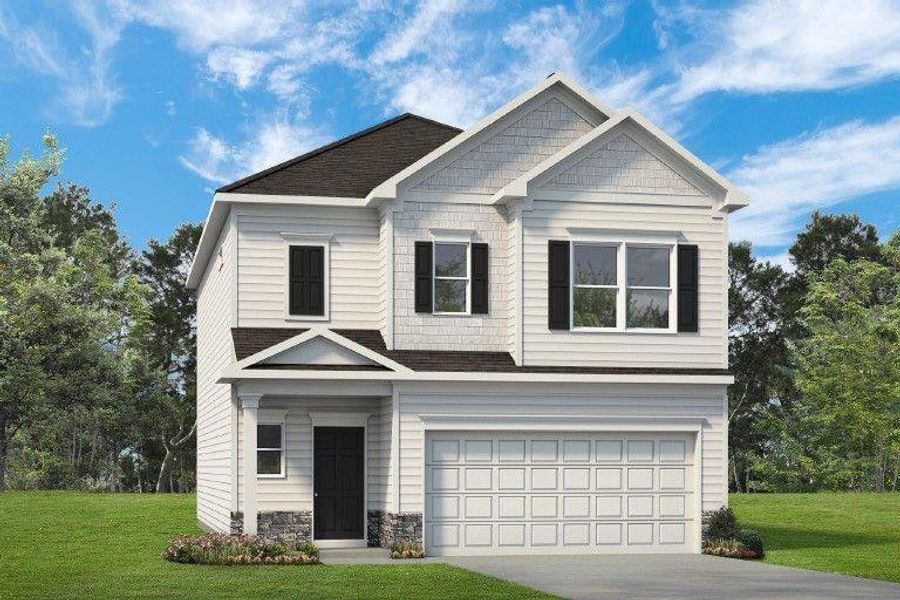 Front exterior of a new home in Fair Oak, Calhoun, GA, highlighting curb appeal (Image 1).
