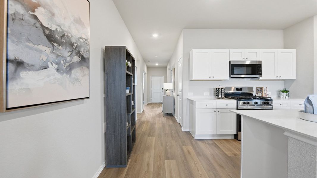 Representative furnished interior of a home built from the Texas Cali by D.R. Horton in Dry Creek, Bridgeport (Image 11).