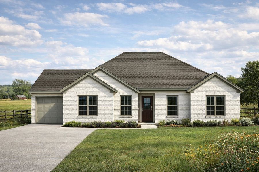 Front exterior of a new home in Stoneview, Glen Rose, TX, highlighting curb appeal (Image 1). Front exterior of a new home in Stoneview, Glen Rose, TX, highlighting curb appeal (Image 1).