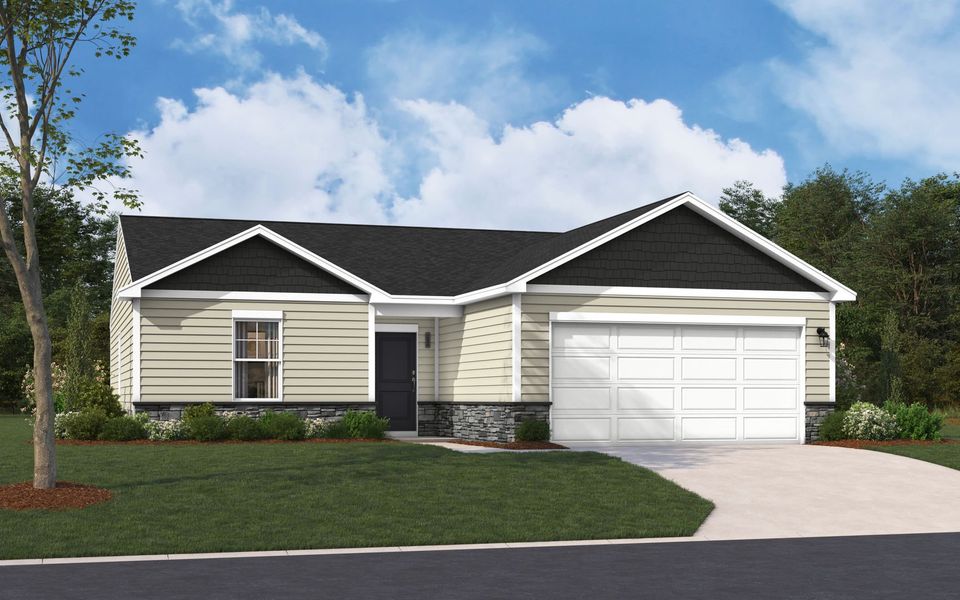 Elevation E with Stone Water Table