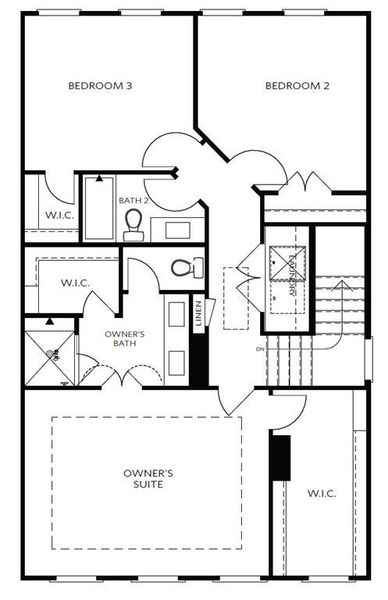 2D floor plan layout of this home in Palisades Single Family, Cumming, GA (Image 5).