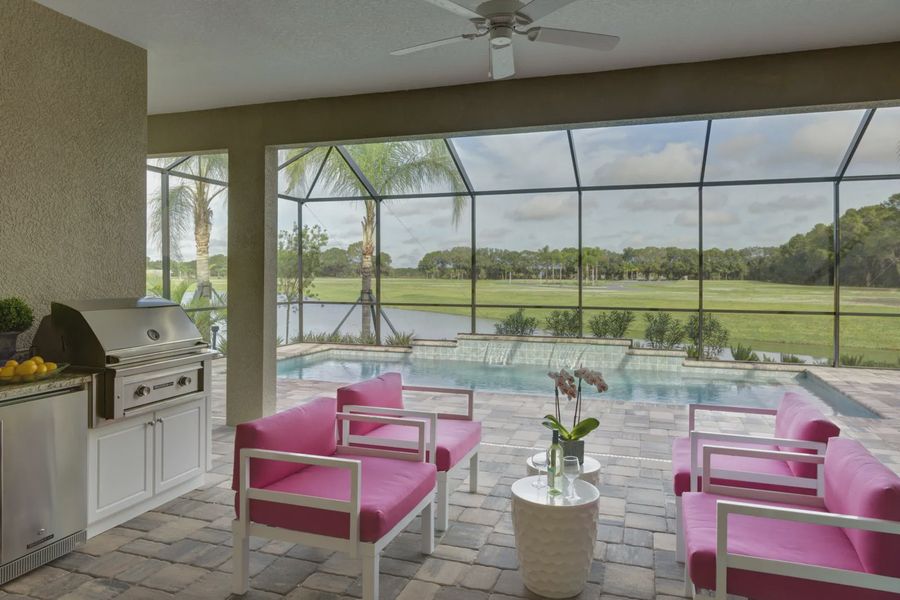 Exterior details and patio area of a home in Boca Royale Golf and Country Club at Wellen Park, Englewood (Image 2). Exterior details and patio area of a home in Boca Royale Golf and Country Club at Wellen Park, Englewood (Image 2).