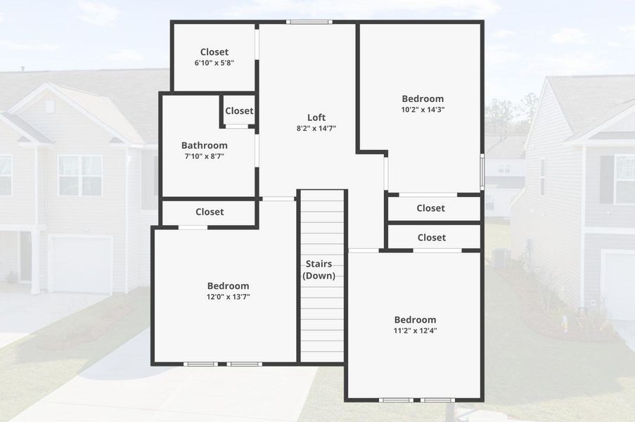 2D floor plan layout of this home in , Summerville, SC (Image 3).