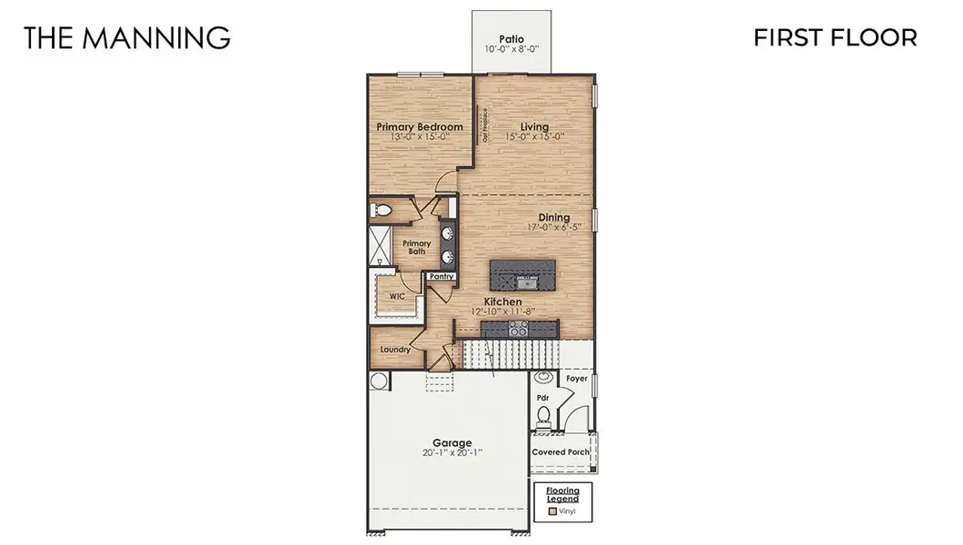 2D floor plan layout of this home in Driftwood, Richlands, NC (Image 4).