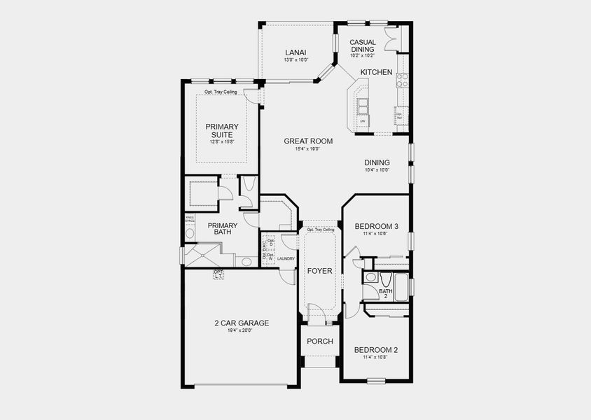 2D floor plan layout for the Aruba by Taylor Morrison in Westview Community Group Page, Kissimmee, FL (Image 3).
