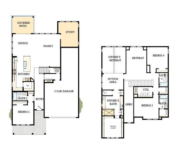 2D floor plan layout of this home in Hardy Pond, Rock Hill, SC (Image 3).