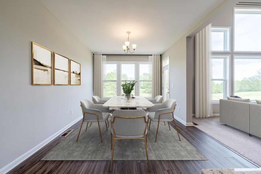 Representative furnished interior of a home built from the Rhodes by Fischer Homes in Woodberry, Canton (Image 9).