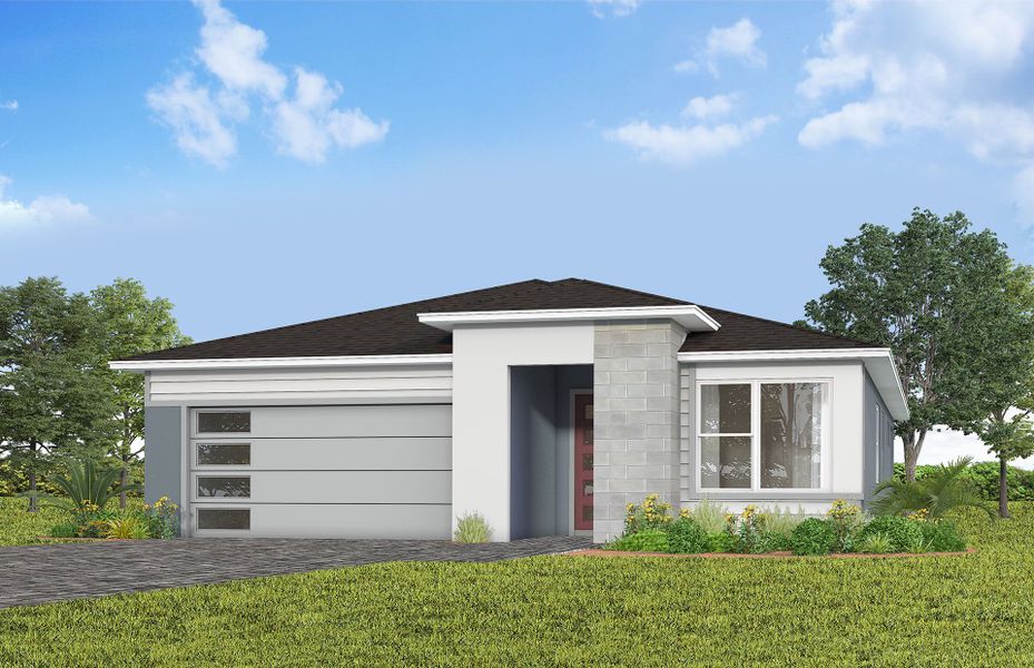 Representative exterior photo of a completed home built from the Prosperity by Del Webb in Del Webb Lakehaven, Clermont, FL (Image 15). Representative exterior photo of a completed home built from the Prosperity by Del Webb in Del Webb Lakehaven, Clermont, FL (Image 15).