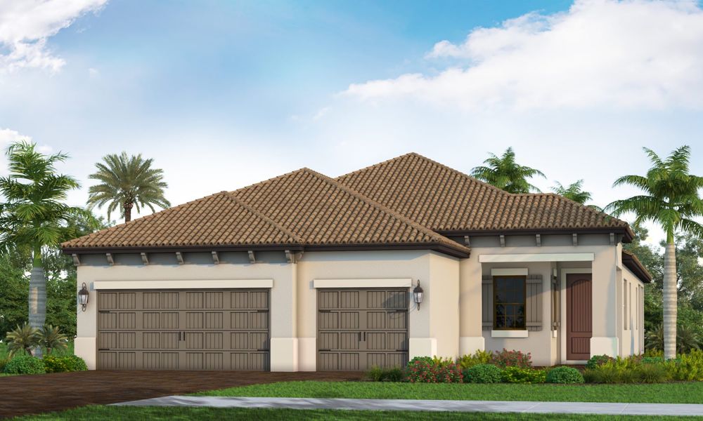 Representative exterior photo of a completed home built from the Sea Mist by Neal Communities in SkySail, Naples, FL (Image 2).