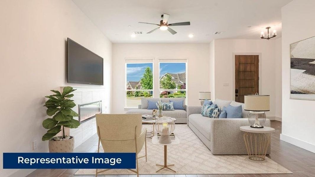 Furnished interior view inside a new home in The Abbey at Mercer Crossing, Farmers Branch (Image 13).