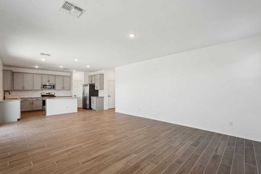 Great room and kitchen