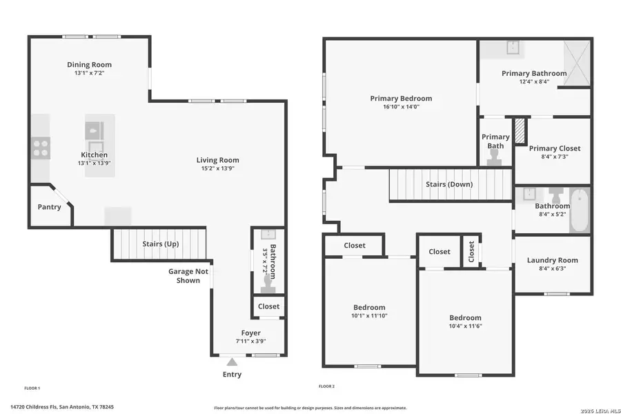 2D floor plan layout of this home in Stonehill, San Antonio, TX (Image 4).