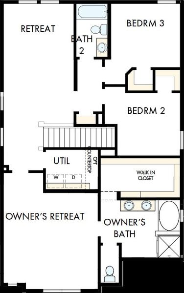 2D floor plan layout of this home in Nexus – Park Collection, Gallatin, TN (Image 3). 2D floor plan layout of this home in Nexus – Park Collection, Gallatin, TN (Image 3).